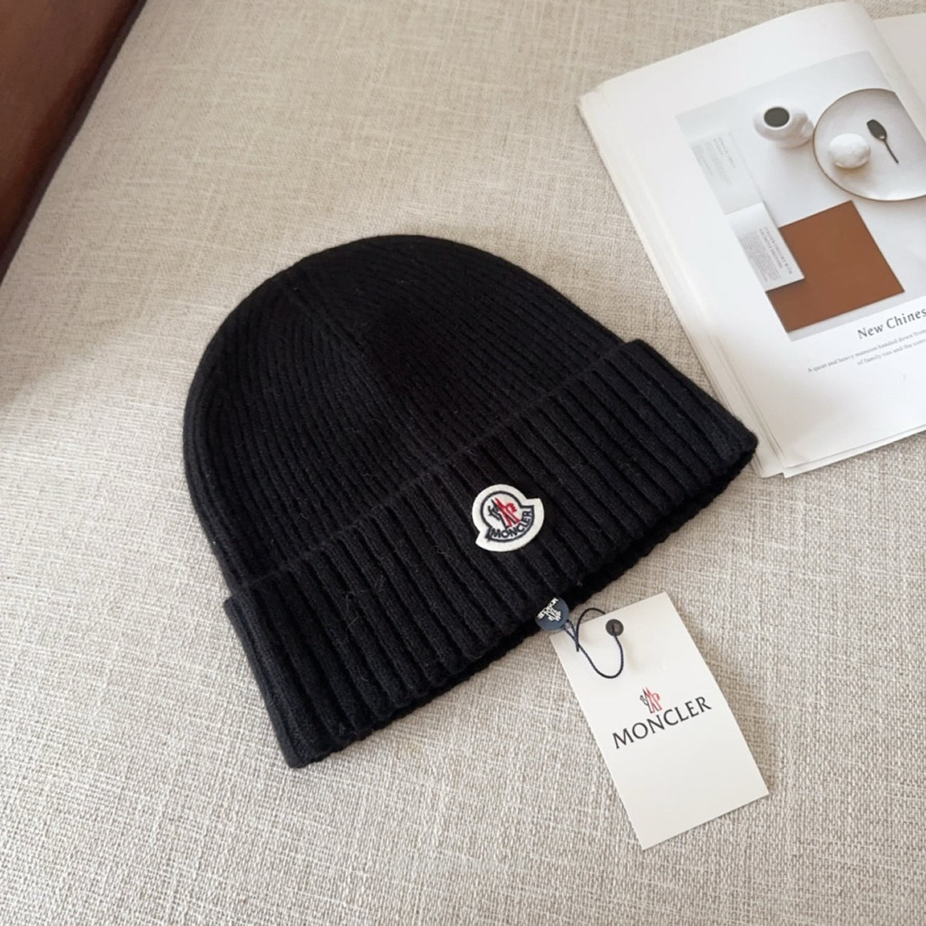 Moncler Logo Patch Beanie Black (7) - newkick.cc